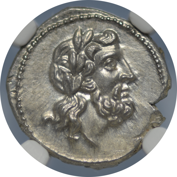 Hannibal AR Victoriatus 211-208 BC Jupiter NGC MS